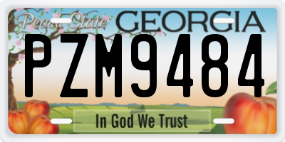 GA license plate PZM9484