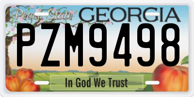 GA license plate PZM9498