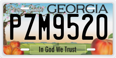 GA license plate PZM9520