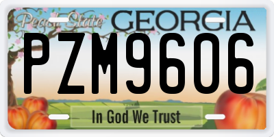 GA license plate PZM9606
