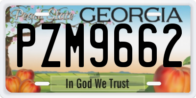GA license plate PZM9662
