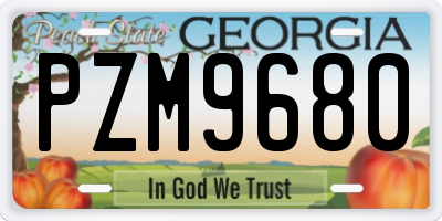 GA license plate PZM9680