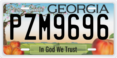GA license plate PZM9696