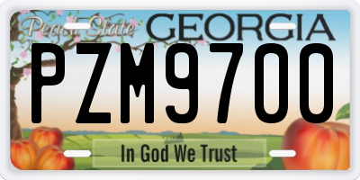 GA license plate PZM9700
