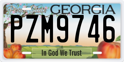 GA license plate PZM9746