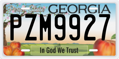 GA license plate PZM9927
