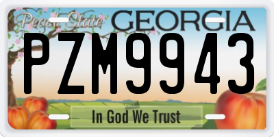 GA license plate PZM9943