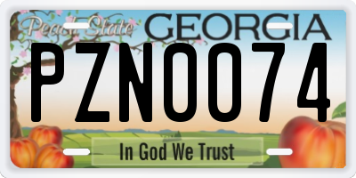 GA license plate PZN0074