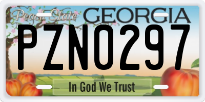 GA license plate PZN0297