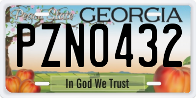 GA license plate PZN0432