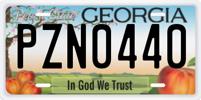 GA license plate PZN0440