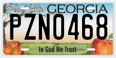 GA license plate PZN0468