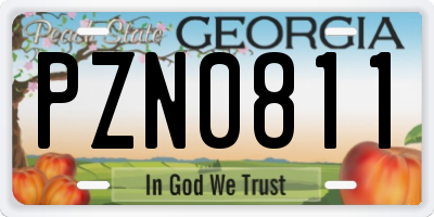 GA license plate PZN0811