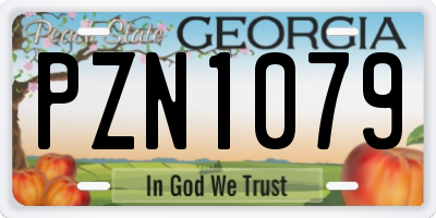 GA license plate PZN1079