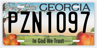 GA license plate PZN1097