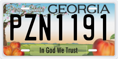 GA license plate PZN1191