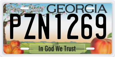 GA license plate PZN1269