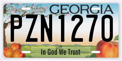 GA license plate PZN1270