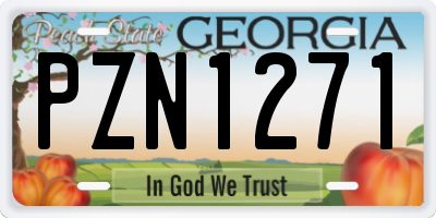 GA license plate PZN1271