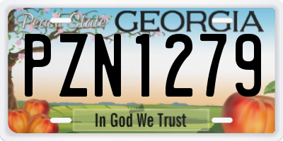 GA license plate PZN1279