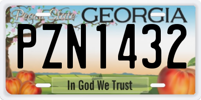 GA license plate PZN1432