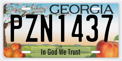 GA license plate PZN1437