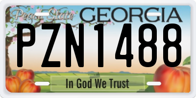GA license plate PZN1488