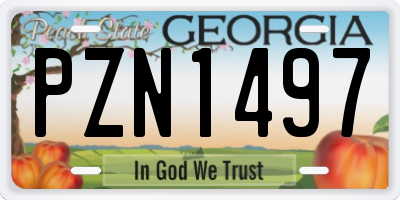 GA license plate PZN1497