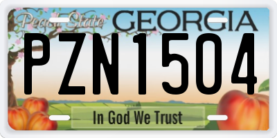 GA license plate PZN1504