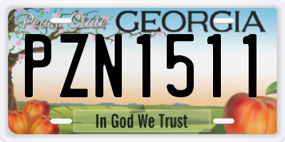 GA license plate PZN1511