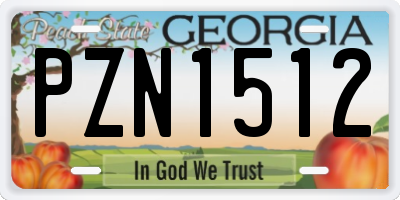 GA license plate PZN1512