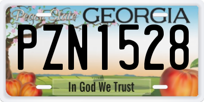 GA license plate PZN1528