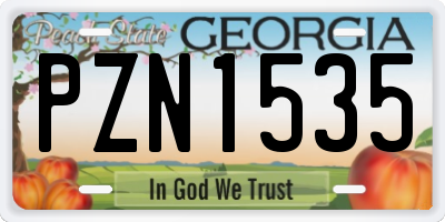 GA license plate PZN1535