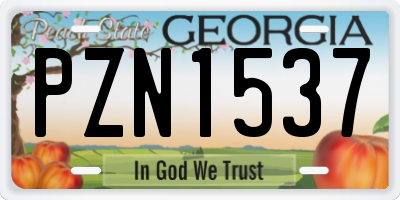 GA license plate PZN1537