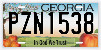 GA license plate PZN1538