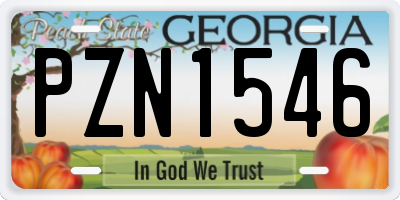 GA license plate PZN1546