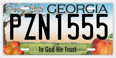 GA license plate PZN1555