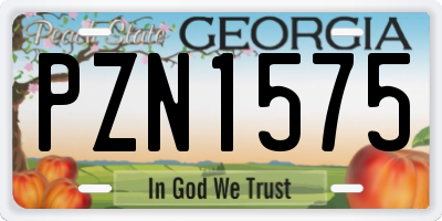 GA license plate PZN1575