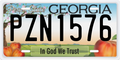 GA license plate PZN1576