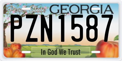 GA license plate PZN1587