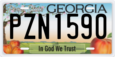 GA license plate PZN1590