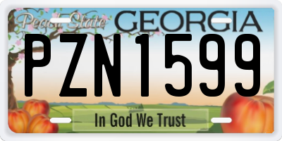 GA license plate PZN1599