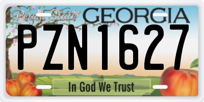 GA license plate PZN1627