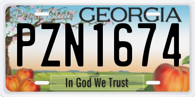 GA license plate PZN1674
