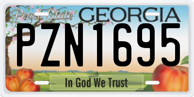 GA license plate PZN1695