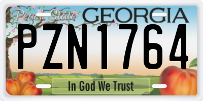 GA license plate PZN1764