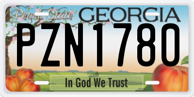 GA license plate PZN1780