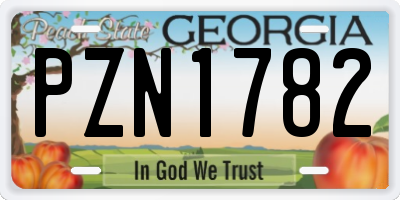 GA license plate PZN1782