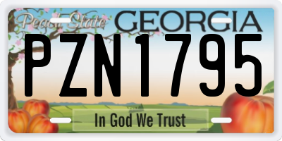 GA license plate PZN1795