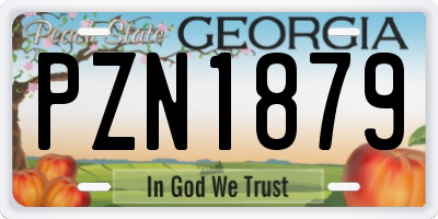 GA license plate PZN1879